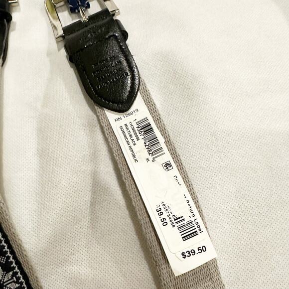 Club Room Black Faux Leather Holiday Snowflake Cheer Belt - Picture 3 of 7